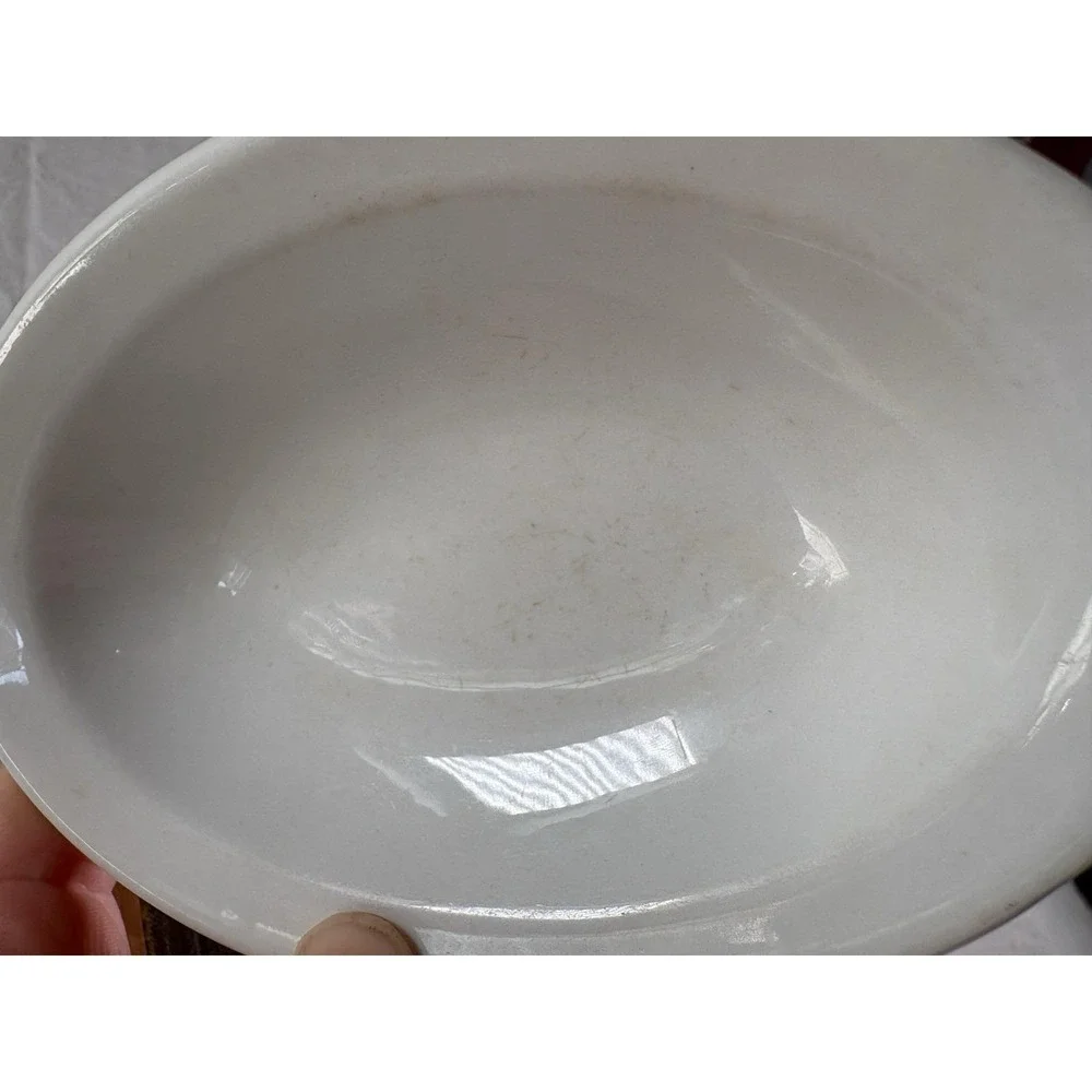 Shenango China Ironstone Sm Oval Dish New Castle PA White 5.5x4